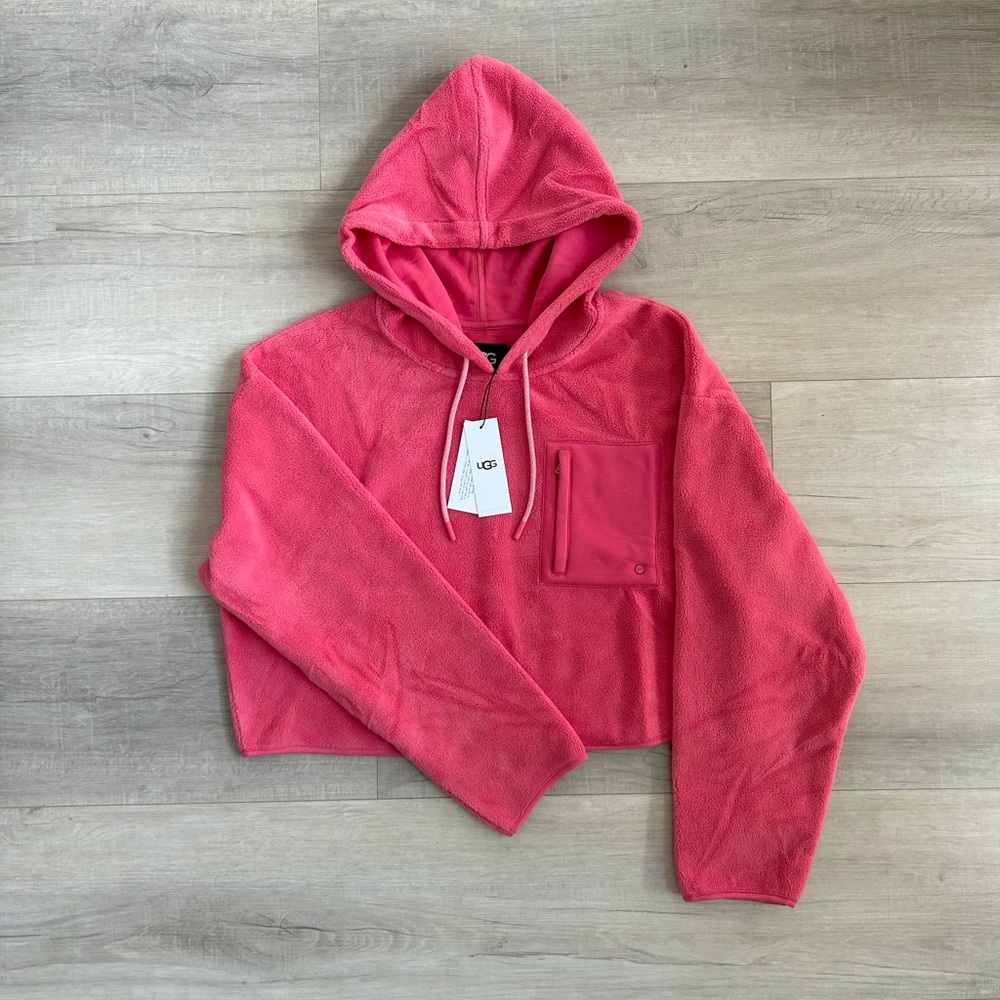 UGG MYLEY SHERPA PINK HOODIE XL NEW